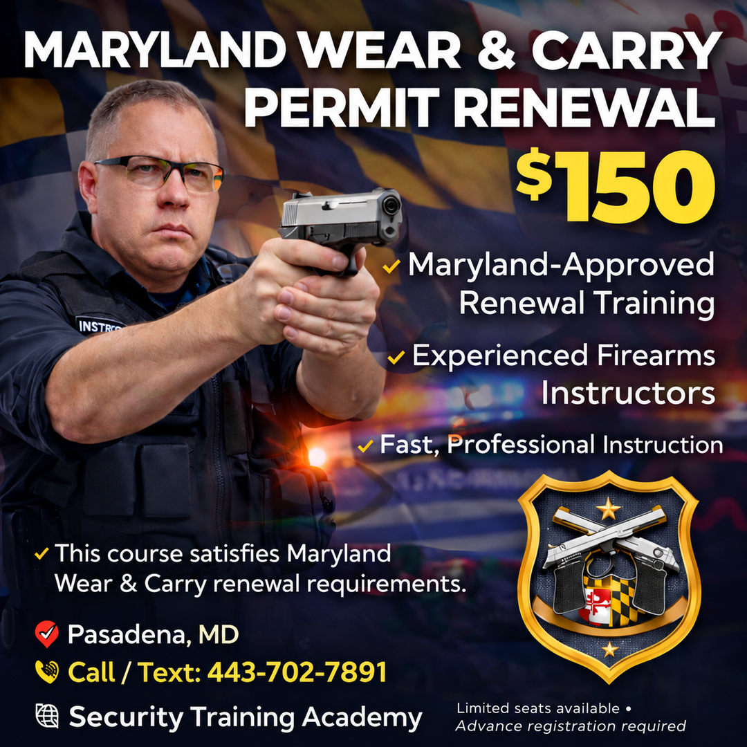 Hybrid Maryland Wear & Carry Permit Renewal (Online + In-Person)